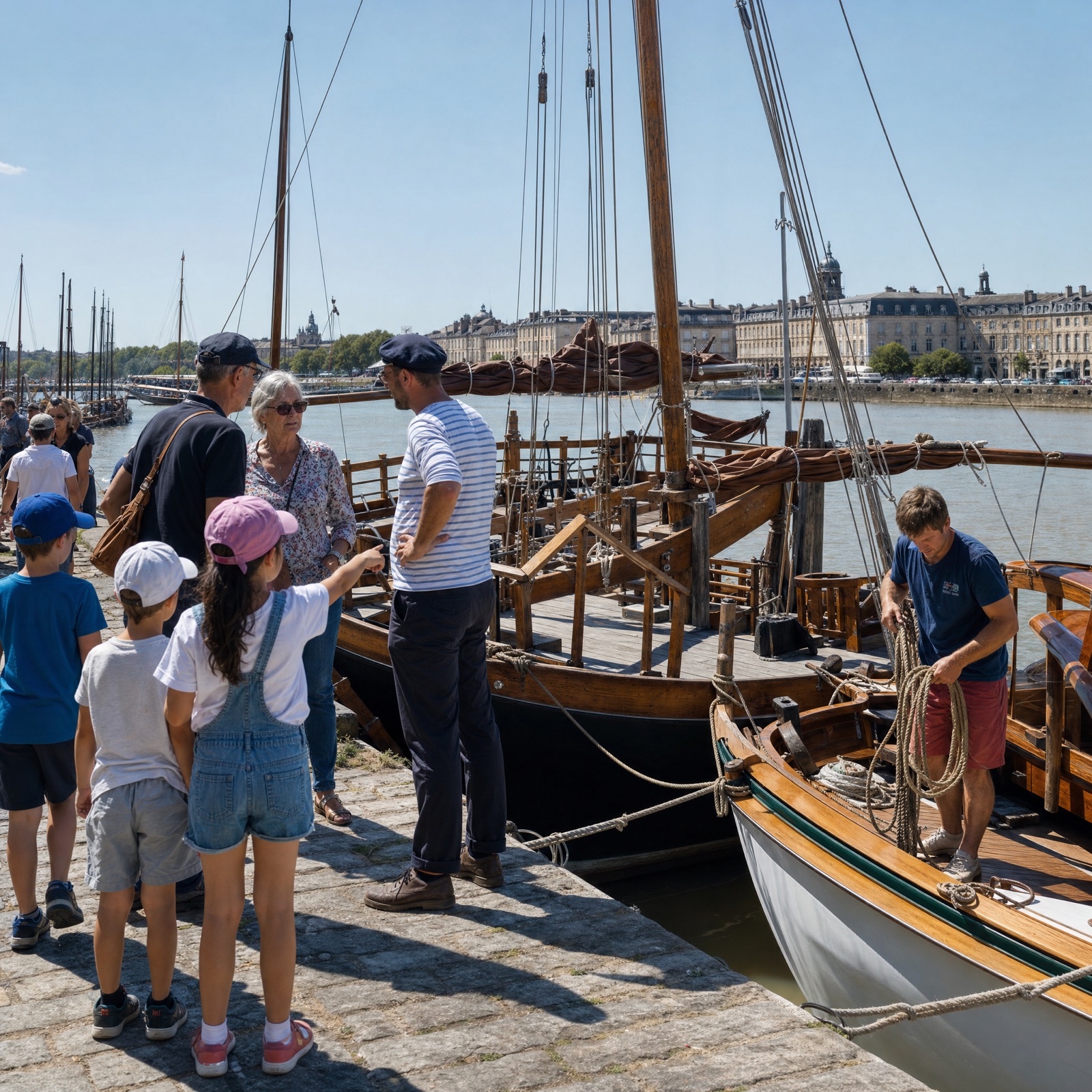 Sortie en gabare sur la Gironde avec bénévoles et participants